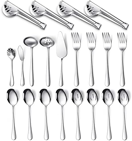 Patelai Serving Utensils Set, Silver, 21 Pieces
