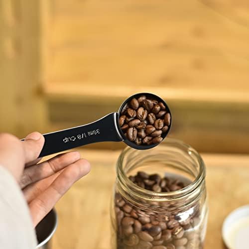 16 Pcs Stainless Steel Measuring Cups & Spoons Set, Black