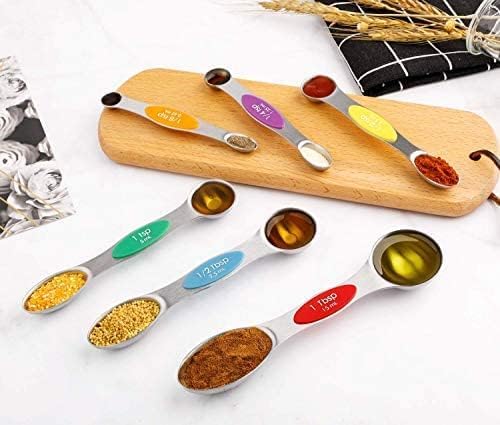 Magnetic Measuring Spoons Set Stainless Steel Dual Sided Measuring Spoons