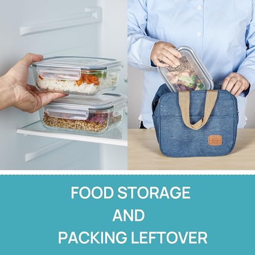 Vtopmart 2Pack 22oz Glass Storage Containers with Lids