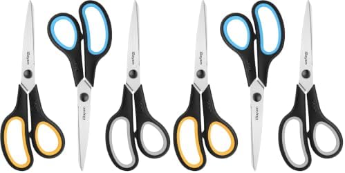 iBayam 8.5" Heavy Duty Black Scissors for Office School Classroom Home Use (Pack of 2)