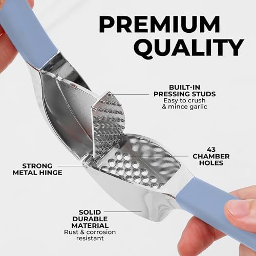 Zulay Kitchen Metal Comfort Grip Garlic Press