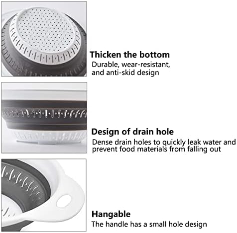 Collapsible Colander and Strainer,Silicone Strainer Colanders & Food Strainers,for Vegetable and Fruit, Kitchen Essentials
