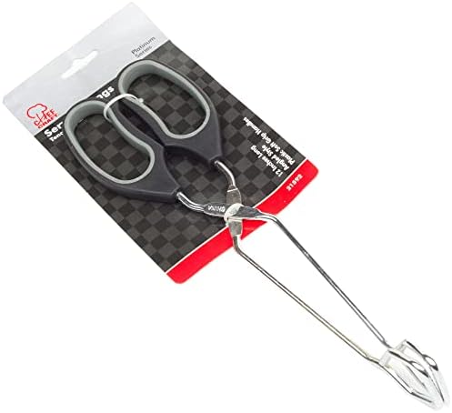 Chef Craft Classic Offset Tongs, 12 inches in length, Black