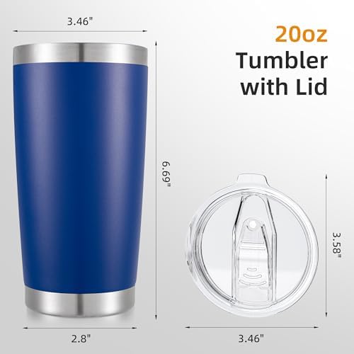 20oz Tumbler Bulk with Lid Stainless Steel Tumblers, 12 Pack