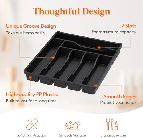 Lifewit Silverware Drawer Organizer Tray, Cutlery Storage for Kitchen