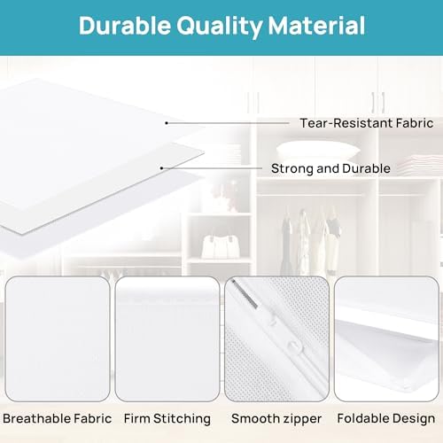 Vtopmart 18 Pack Baby Clothes Organizer, Fabric Drawer Drawer Bins, White