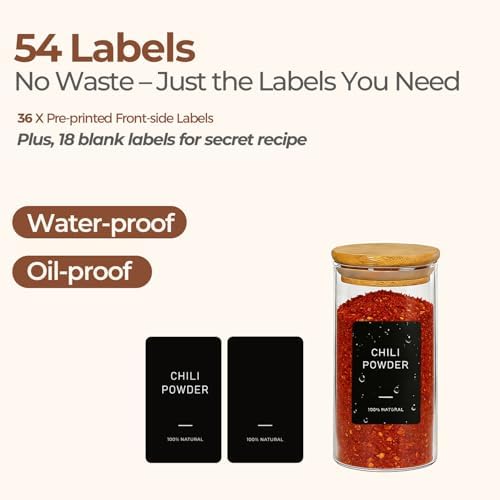 ComSaf Glass Spice Jars 4oz 16 Pack, Small Seasoning Containers with labels