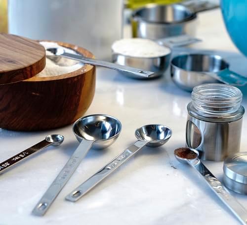 RSVP International Endurance Measuring Spoons, Round, Stainless Steel
