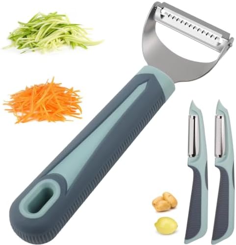 Julienne Peeler Vegetable Peeler with 4.8'' Long Silicone Handle