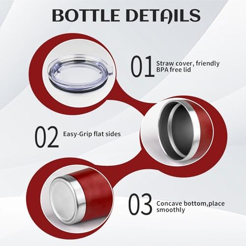 StarSpeed 20oz Stainless Steel Travel Coffee Tumbler,Wine Red