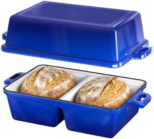 Double Dutch Oven for Sourdough Bread Baking, Enameled Cast Iron Dutch Oven