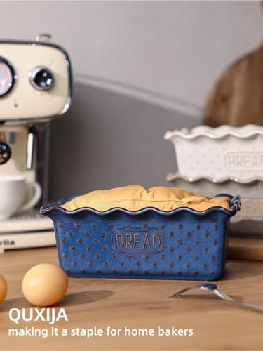 Ceramic Loaf Pan for Baking Bread, 9"X5" Bread Pans (Vintage Blue)