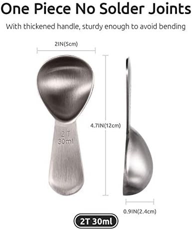 U-Taste 18/8 Stainless Steel Coffee Scoop: 2 Tbsp Scoop Metal Measure Spoon
