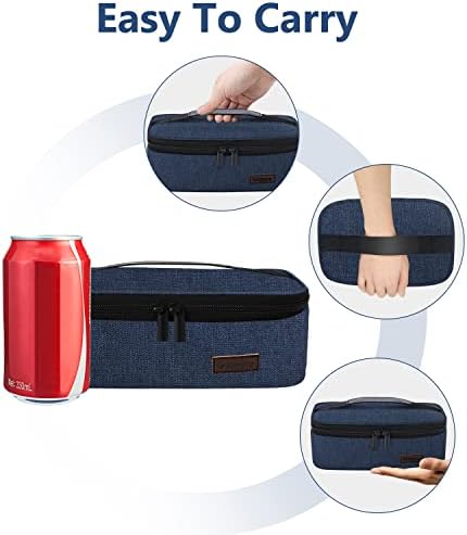 Gloppie Small Lunch Bag, Insulated Lunch Box for Adults & Kids, Cow Blue