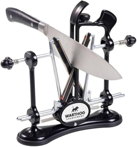 Warthog V-Sharp A4 Knife Sharpener, Diamond Rods, Metal Frame, GM Grey