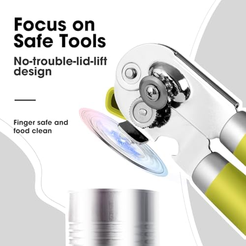 Beneno Heavy Duty Hand Can Opener Manual with Magnet, Lime Green