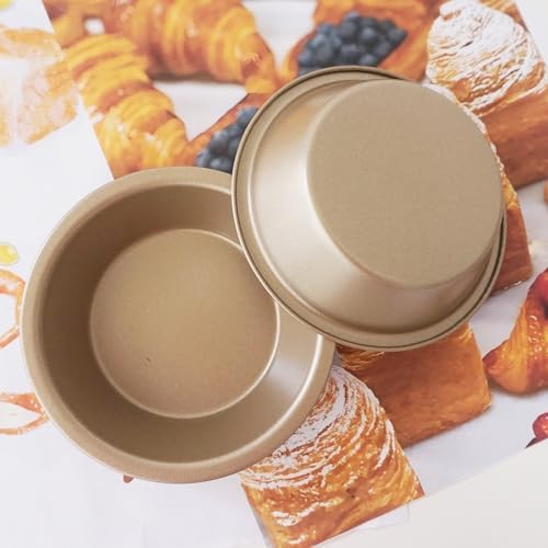 5 Inch Mini Pie Pan, Nonstick Small Round Baking Plate, 7.8OZ Gold