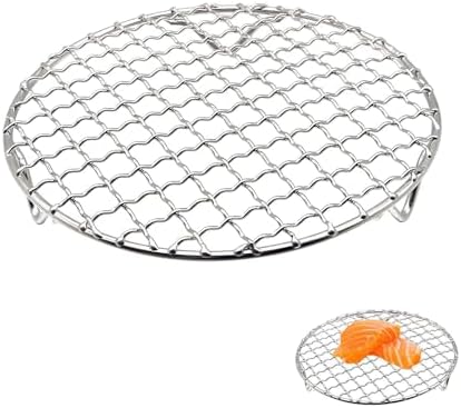 Small Cooling Rack 6.5 Inch, Round Cooking Rack & Steamer Rack for Pots, Stainless Steel Air Fryer Rack with Fixed Legs, Fits 6 Qt Multi-Cookers, Oven Safe