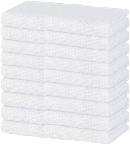 Homaxy 100% Cotton Waffle Weave Kitchen Dish Towels 18-Pack, White