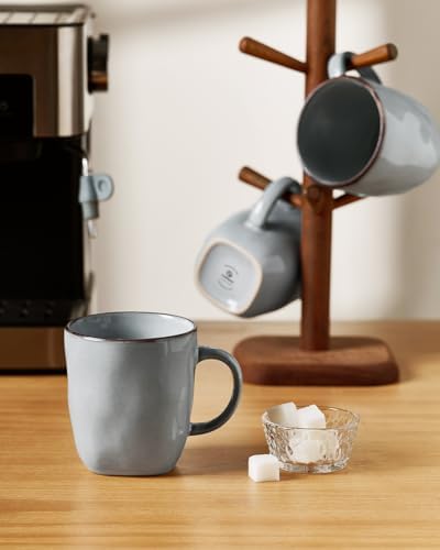 famiware Coffee Mugs Set of 4, Ocean Square 13oz Coffee Cup Set with Handle