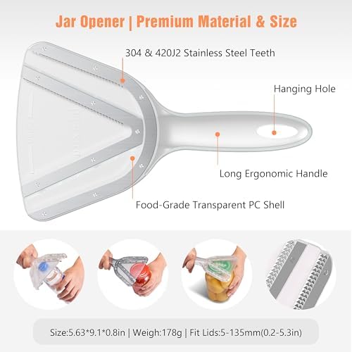 Uinxan Patented Jar Opener, Ideal for Weak Hands & Seniors with Arthritis