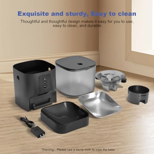 ANDOLL HOME 2.4G Automatic Cat Feeder, 4L WiFi Food Dispenser with 10s Voice Recorder, Pet Feeder up to 10 Meals per Day, Timed Cat Feeder with Dry Food Sealed Ring