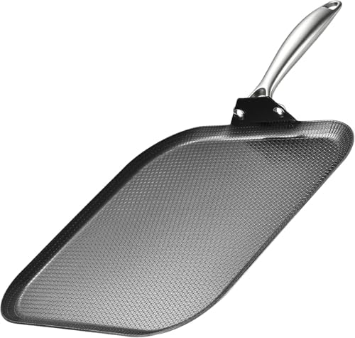 LOLYKITCH 11'' Nonstick Square Griddle Pan | Riveted Handle | PFOA Free