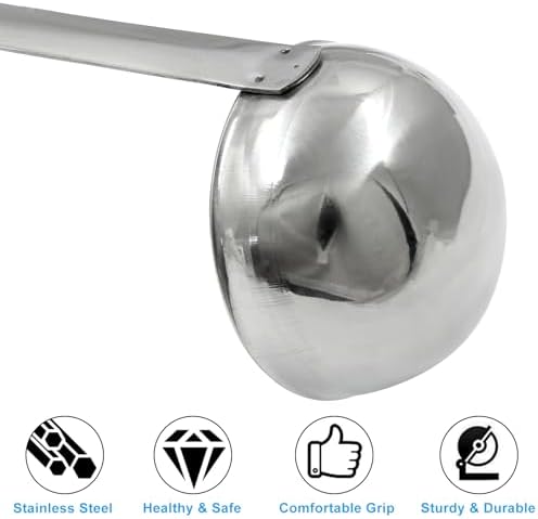 Piutouyar 3 Pcs 3 oz Soup Ladle Set with Long Hooked Handle