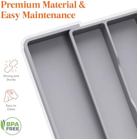Lifewit Utensil Organizer for Kitchen Drawers, Expandable Utensil Tray