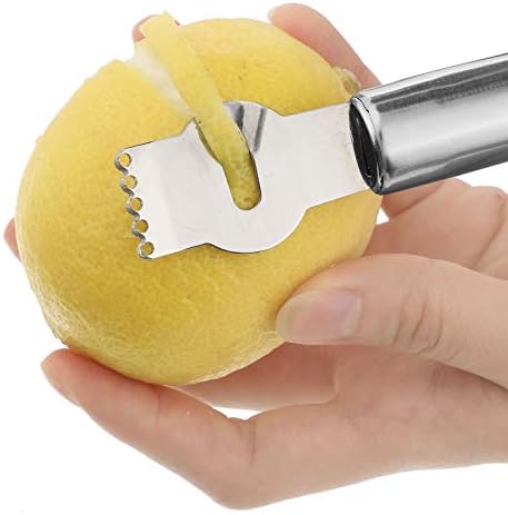 Patelai 2 Pcs Lemon Orange Peeler Stainless Steel Citrus Zester Tool
