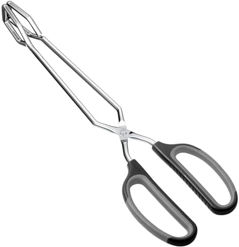 HINMAY Scissor Tongs with Comfort-Grip Handle 12-Inch Cooking Tongs