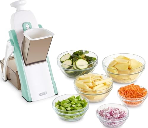 Dash Safe Slice Mandoline Slicer, Adjustable 30+ Combos, Aqua
