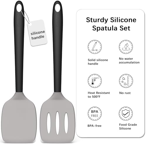 Coukre 2 Pack Silicone Spatula Set,High Heat Resistant, BPA-Free