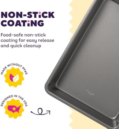 Wilton Silver Non-Stick Oblong Cake Pan, Made Without PFAS, 13 x 9 x 2 in.