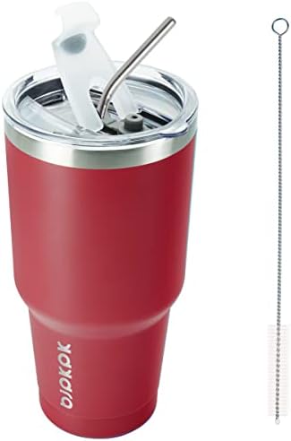 BJPKPK 30 oz Tumbler with Lid and Straw, Insulated Stainless Steel Cup