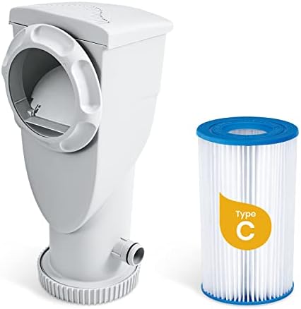Funsicle SkimmerPlus 1000 GPH 2-in-1 Filter Pump and Skimmer System with Clamps and 1.5" Hose Fitting for Above Ground Swimming Pools