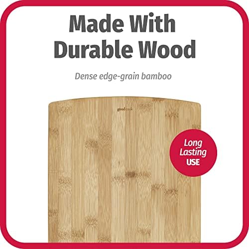 GoodCook Everyday 10" x 14" Bamboo Cutting Board, Durable Edge-Grain Wood, Moisture-Resistant, Knife-Friendly, Wooden Chopping Board for Kitchen, Low-Maintenance, Natural Bamboo