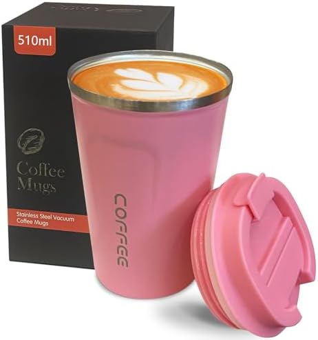 Insulated Travel Coffee Mug, Stainless Steel Coffee Cup with Leakproof Lid