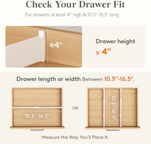Lifewit 9 Pack 4" High Drawer Dividers, Adjustable Drawer Organizer Clothes