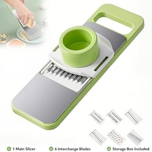 Vegetable Mandoline Slicer with 6 Interchangeable Blades, Kitchen Meal Prep