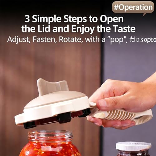 2026 New 4-In-1 Jar Opener, Adjustable Stainless Steel Jar Opener, Multifunctional Retractable Lid Remover for Seniors & Those with Limited Strength Works