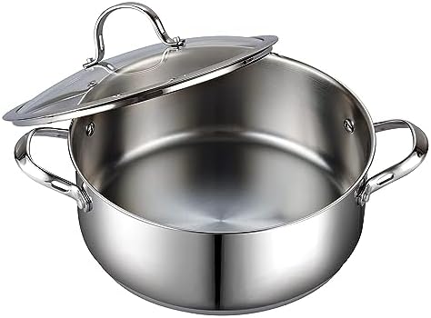 Cooks Standard 7 Quart Stock Pot, Stainless Steel Cooking Pot with Lid
