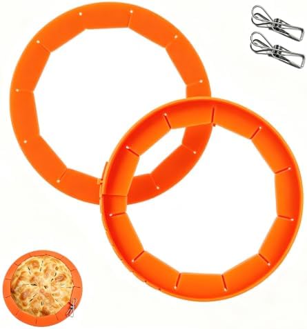Easily Adjustable Silicone Pie Crust Protector, Fits8-11.5" Pie Crust