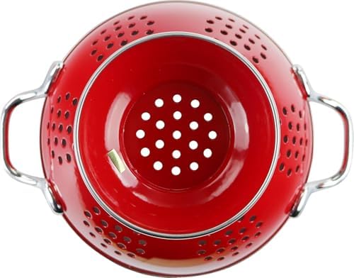 Calypso Basics by Reston Lloyd Powder Coated Enameled Colander, 3 Quart, Red