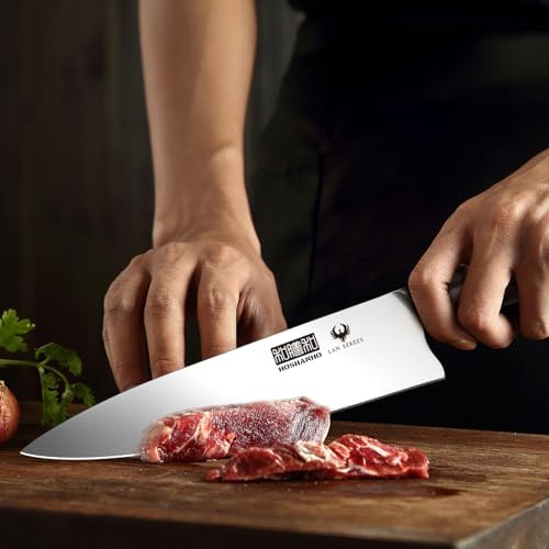 HOSHANHO 7PCS Kitchen Knife Set with Block, Sharp Chef Knives & Sharpener