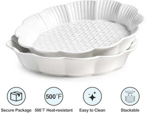 Pie Pan for Baking, 9 Inch Ceramic Pie Dish Non-Stick