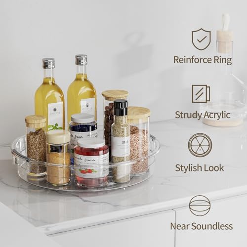 LAMU 3 Pack Lazy Susan Organizer Turntable for Cabinet, 9.25'' 10.6'' 12''