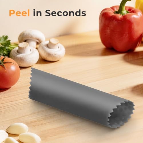 Silicone Garlic Peelers Skin Remover Roller Tube(Green,Gray)