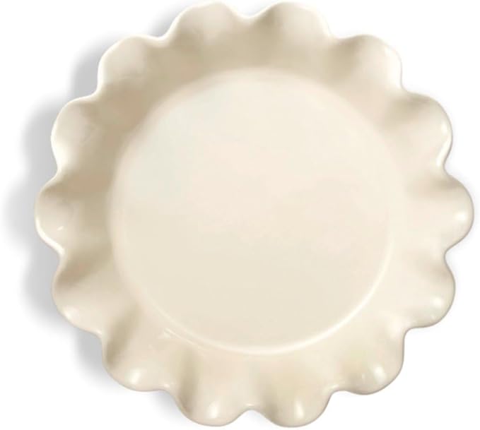 Emile Henry Made In France Ruffled Pie Dish 10.5" X 2.5" / 1.25qt |Clay